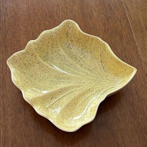 Vintage Yellow Speckled Ceramic Dish